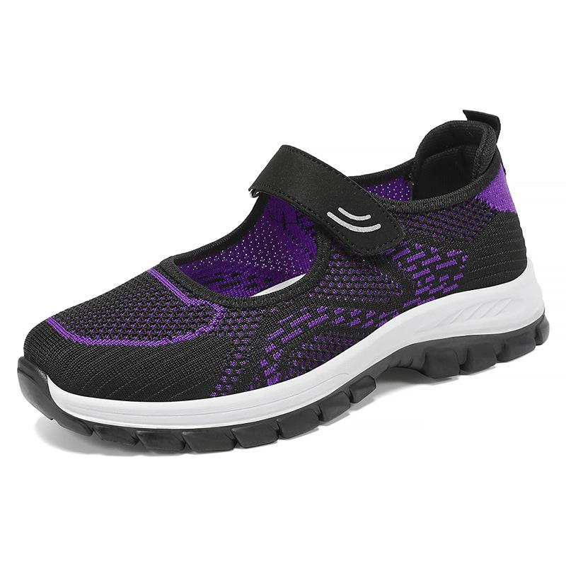 Женская обувь, новая весенняя обувь для мам среднего и пожилого возраста, повседневная дышащая женская обувь на липучке с мягкой подошвой