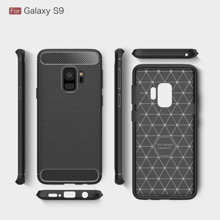 Coque - Samsung - Galaxy S9 - Fibre carbone - TPU - Protection antichoc