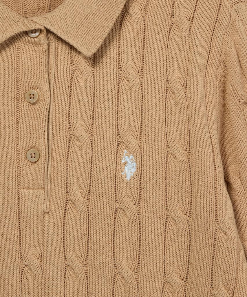 USPOLOASSN Classic Cable Collar Knit _Beige