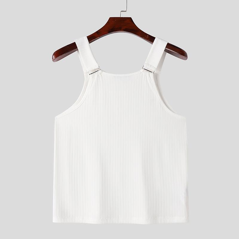 INCERUN Мужские трикотажные майки без рукавов, повседневный жилет с ремешком