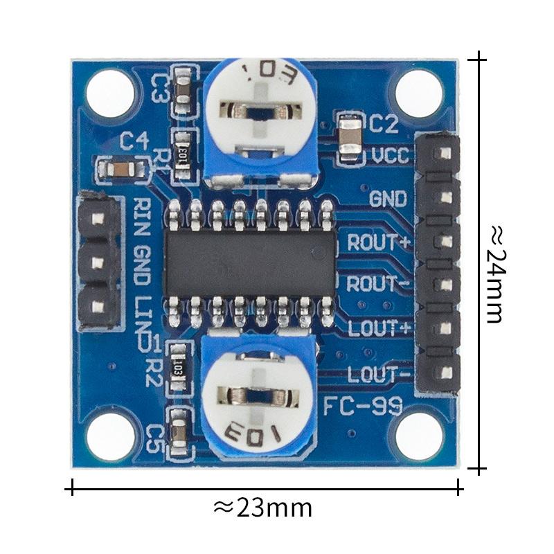 PAM8406 Stereo Digital Amplifier Board 5W×2 DC 2.5-5V USB Powered Class D Audio Module with Independent Left/Right Volume Control