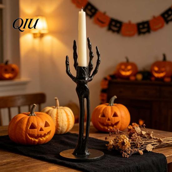 Skeleton Hand Candle Holder Halloween Holder, Gothic Resin And Standing Candlestick Holders for Table Mantel Decor For