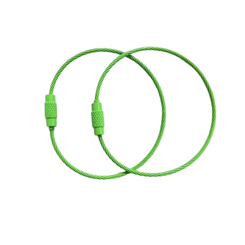 10 шт. Разноцветный тросик из нержавеющей стали для ключей, 6 дюймов, 1,5 мм, петля из нержавеющей стали, брелоки разных цветов, бирки для ID