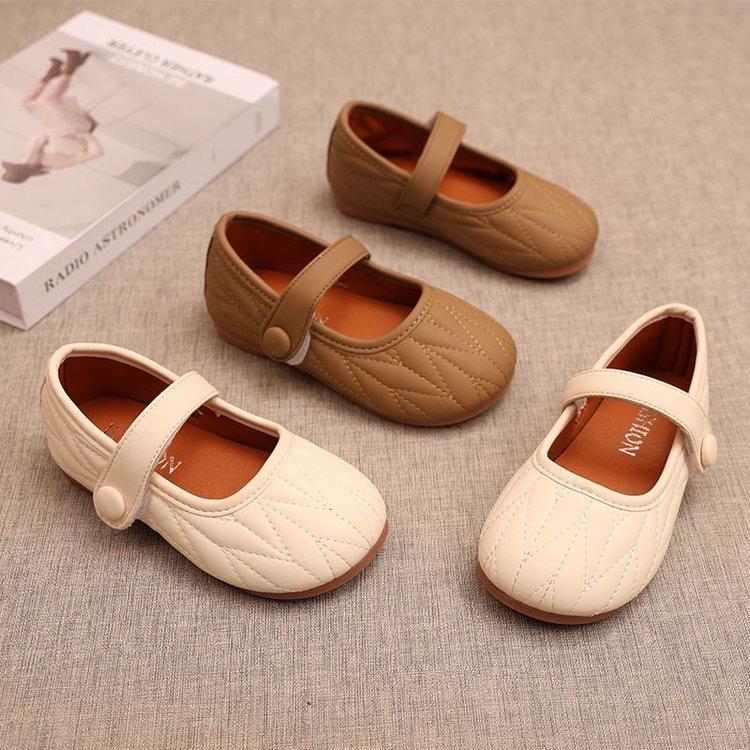 New spring and autumn styles of girls' leather shoes, children's princess shoes, soft-soled shoes, little girls' slip-on shoes, baby shoes, and
