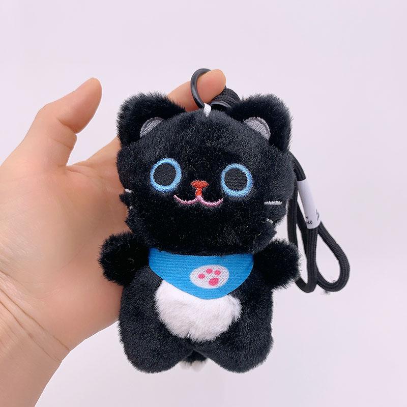 12cm Soft Cat Plush Toy Keychain Cute Stuffed Plush Pendant Cartoon Cat Animal Keychain Bag Hanging Girl Birthday Gift