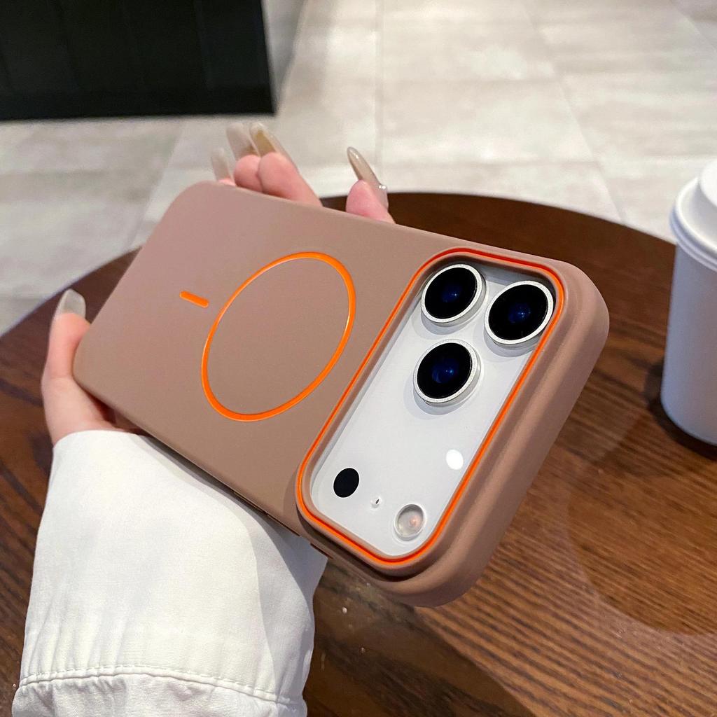 Подходит для Apple 17 Pro Max & iPhone 16E: Матовый тонкий противоударный чехол с магнитным кольцом и текстурой, приятной на ощупь.