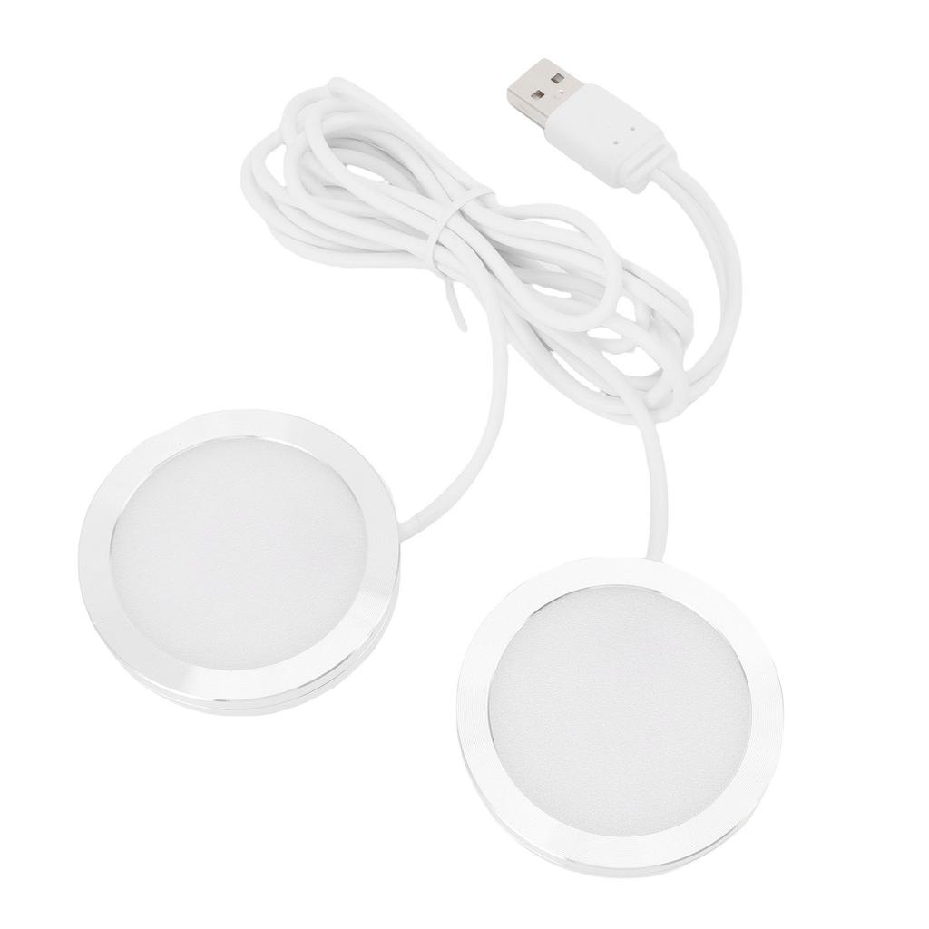 Dual Heads Round LED Spotlight Indoor Mini Ultra Slim 5V USB Under Counter Light Jewelry Display Lighting Model Display