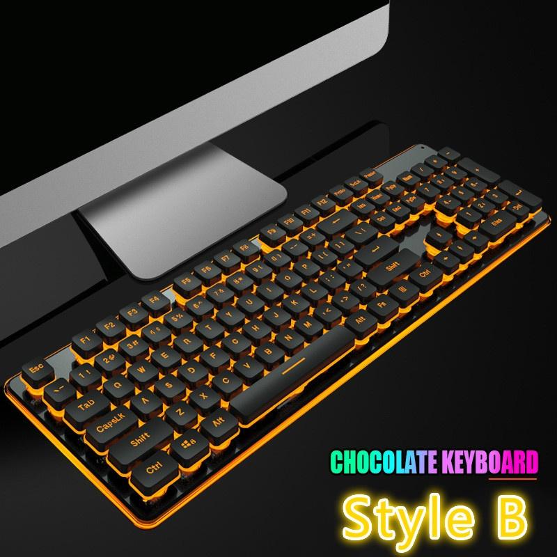 Игровая USB-клавиатура со светодиодной подсветкой, 104 клавиши, эргономичная клавиатура с подставкой для запястья, для ПК с ОС Windows, настольного компьютера и ноутбука