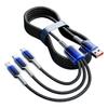 3-в-1 USB-кабель 240 В Micro USB Type-C Зарядный кабель Для iPhone 14 13 12 Huawei Honor Xiaomi 13 ViVo Oppo Дата-кабель