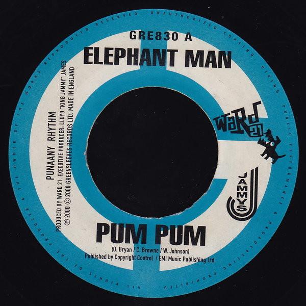 7inch Record ELEPHANT MAN / BROOKY 5 - Pum Pum /  Do What U Want GRE830 Greensleeves Re 2000 UK Reggae, Ska & Dub Used