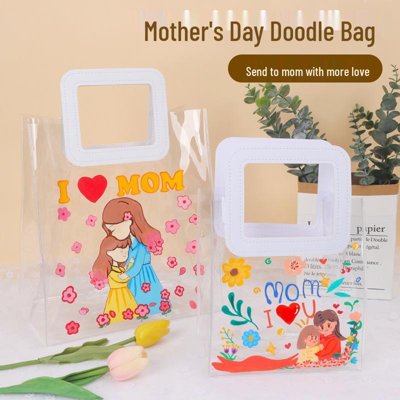 Сумка-шоппер своими руками ко Дню учителя: Прозрачный ПВХ для детского граффити.