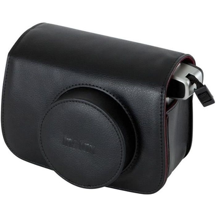 Housse De Protection - FUJIFILM - Instax Wide 300 - Cuir Noir - Rabat Aimanté - Élégante Et Pratique