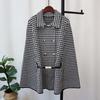 Осень и зима новый высококачественный трикотажный двусторонний твидовый плащ в клетку «тысяча птиц», темпераментная куртка-свитер