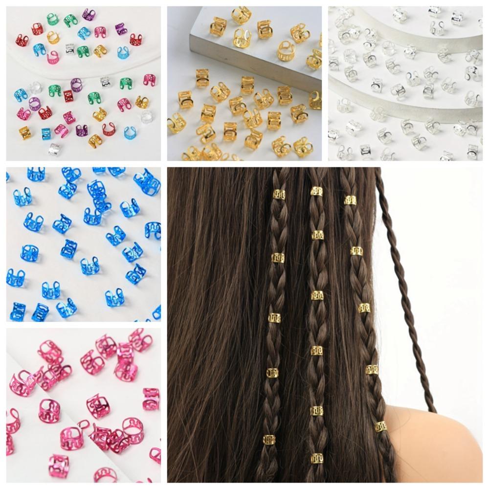 40pcs Dread Locks Dreadlocks Beads Hair Braiding Hair Braid Tubes Hollow Out Hair Ring Men