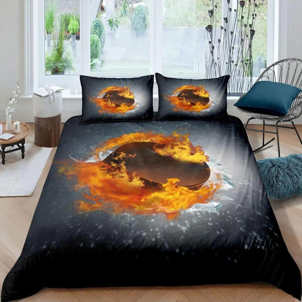Ice And Fire Collision Theme Duvet Set Bedding Three-Piece Set