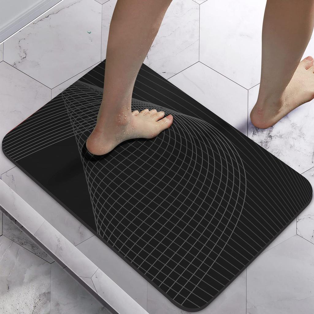 Simple Bathroom Diatom Mud Floor Mat Solid Color Anti Slip Mat Bathroom Absorbent Pad Household Carpet Entrance Foot Mat