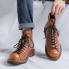 2025 новые ботинки в стиле ретро, мужские высокие ботинки в британском стиле, ботинки Мартин, модные мужские кожаные ботинки, весна и осень 8199-R