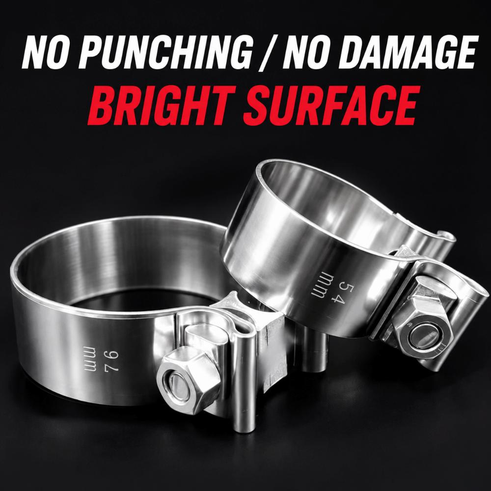 40-76mm Pipe Connection Hoop Stainless Steel Steel Pipe Clamp Strong Exhaust Pipe Clamp