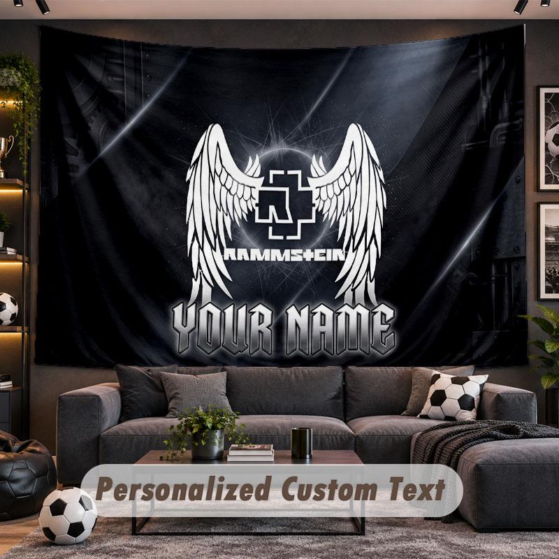 Wall Hanging Tapestry Custom NameRammstein Pattern Personalized Printed Fabric Wall Decor