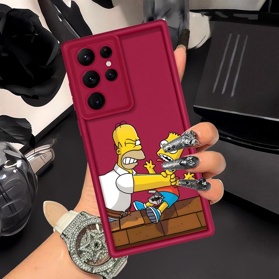 Чехол The Simpsons Homer Bart для Samsung Galaxy S25 S24 ultra S20 FE Note 20 Ultra S22 Plus S21 S25 S23 Чехол для телефона