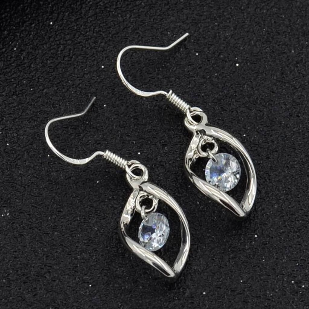 Luxurious Twirl Design Pearl Earrings with Zircon Stones Unique Ear Hooks Charm Ideal for Chic Urban Professionals