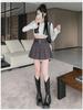 Korean Plaid Woolen Pleated Skirt: Autumn/Winter High-Waist College Style