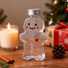 Gingerbread Man Drink Bottles with Lid 400ml Reusable Christmas Beverage Container for Milk Juice Tea Coffee DIY Festive Gifts