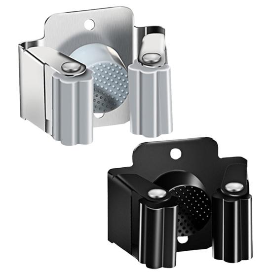 Настенный держатель для швабры с нескользящей конструкцией, простая установка, прочный держатель для швабры из нержавеющей стали, вешалка для швабры с винтами