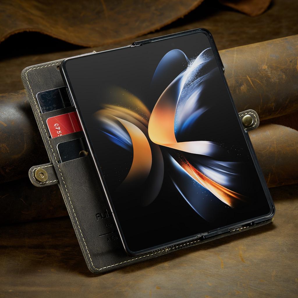 Anti -Shock Full Body Leather Case For Samsung Galaxy Z Fold 4 Fold5 Fold4 Fold 5 5g Zfold4 Zfold5 Card Holder Cell Phone Cover