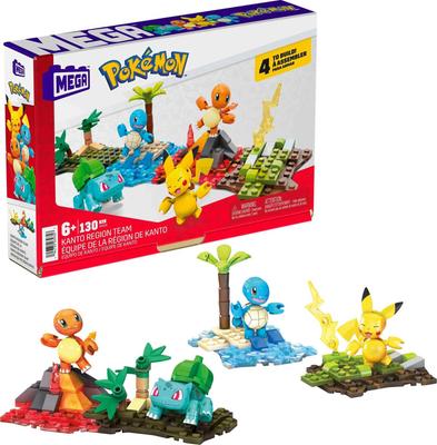 Mattel MEGA Регион Канто Команда HFG05 Покемон [Набор из кубиков] [130 деталей] [Возраст 6+] [Подарок]