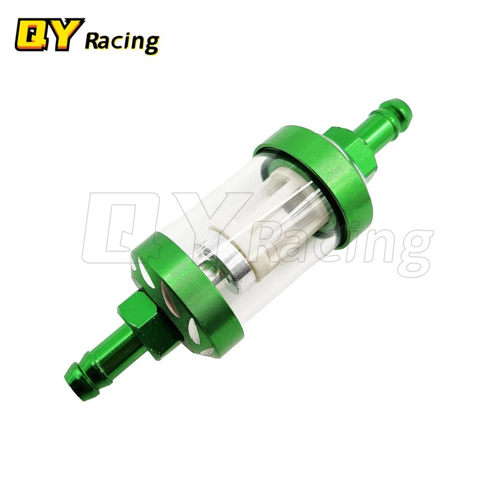 8mm CNC Aluminum Alloy Glass Motorcycle Gas Fuel Gasoline Oil Filter Moto Accessories For ATV Dirt Pit Bike Motocross