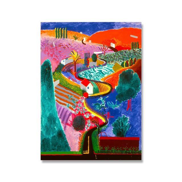 David Hockney Landscape Colorful Poster Arrival Of Spring Art Canvas Print Painting Wall Picture for Living Room Home Decoration