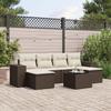 VidaXL Garden Lounge Set with Cushions 7 Pcs, Patio Sofas, Furniture Set, Outdoor Terrace Furniture, Brown 3222932