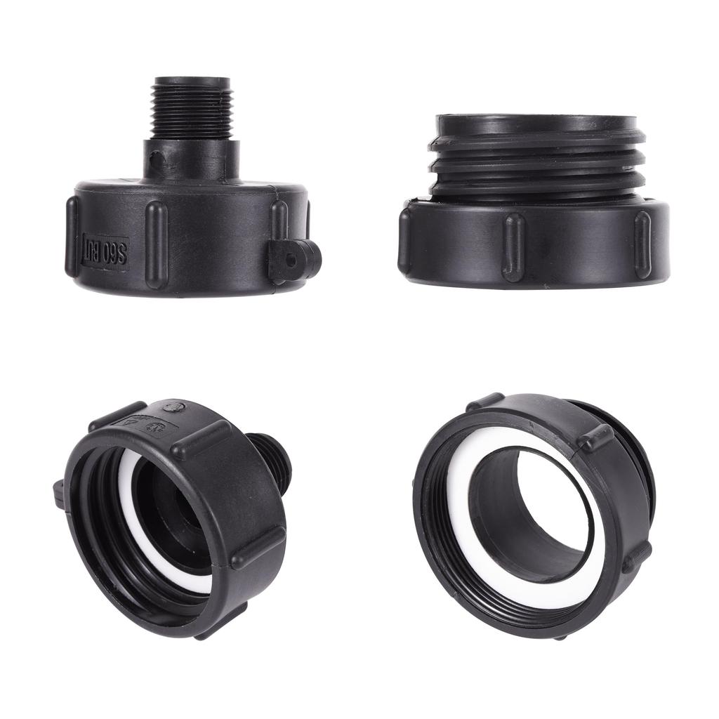 IBC Tank Connectors Garden Water Tank Connector S60 To 3/4“ Male Thread 62mm Fine Thread To 60mm Coarse Thread Valve Fittings