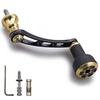 HEIGHTEN 56mm Reel Handle with 24mm TPE Knob for Shimano Daiwa Universal Spinning Reel TPE Series (Black & Gold) (478)