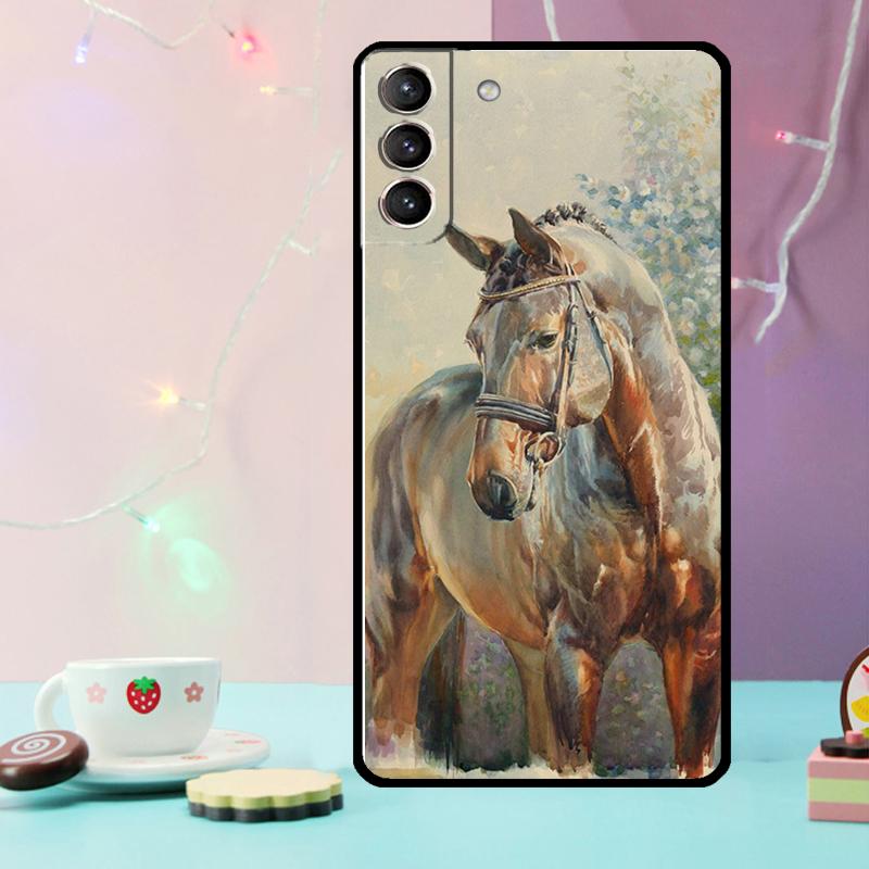 Художественный чехол для телефона с рисунком лошади для Samsung Galaxy S24 S25 Ultra S21 S22 S23 Ultra S9 S10 S20 Plus S25 FE