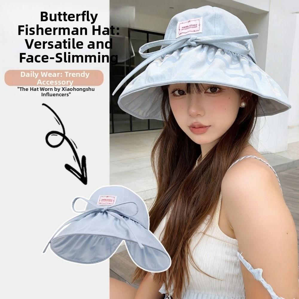 Dopamine Fisherman Hat with Drawstring Sun Protection Hat Summer Ladies Sun Hat  Outdoor