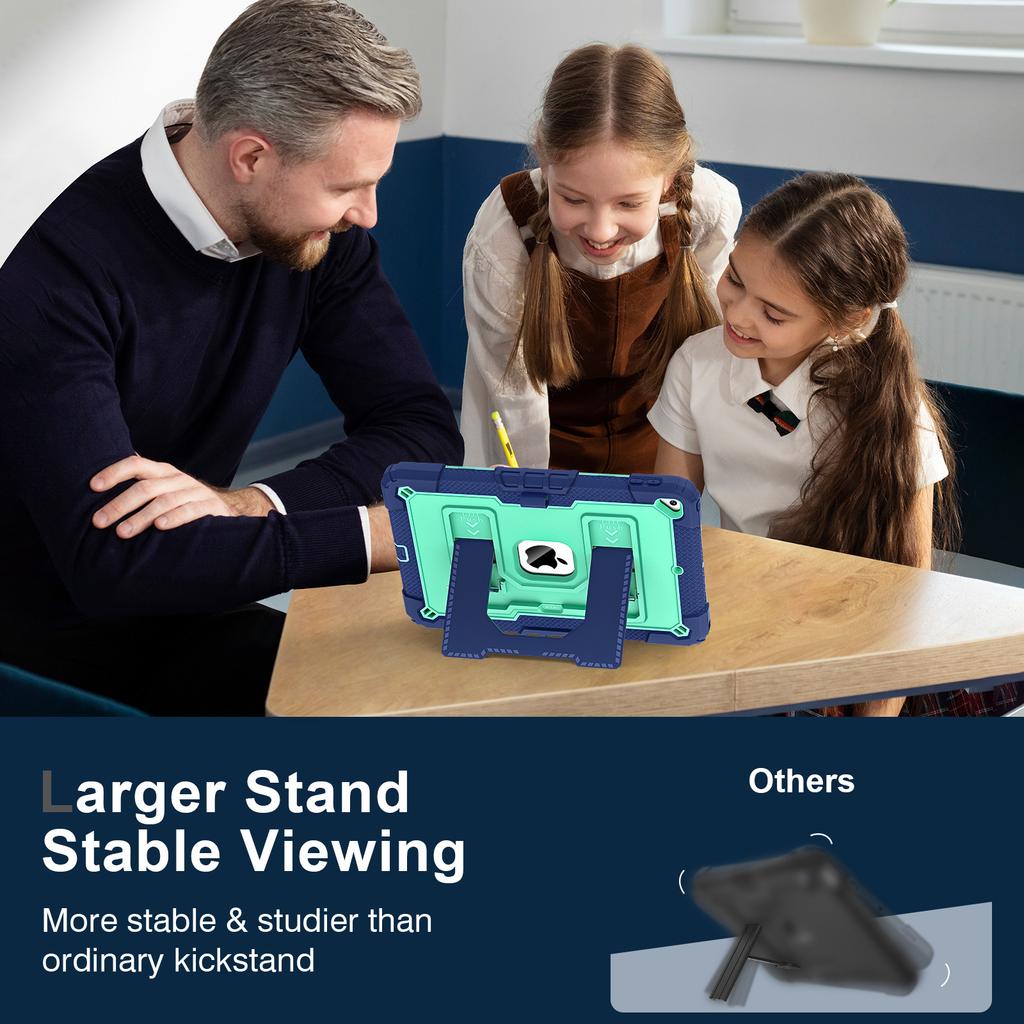 Tablet Case with Kickstand for iPad 10.2 (2021)/(2020)/(2019) Anti Drop PC+Silicone Cover