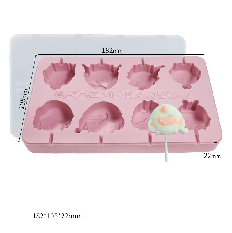 Porous Animal Silicone Lollipop Mold Princess Cheese Stick Making Tool Chocolate Candy Ice Mould Party Snack Children's Day Gift
