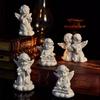 Скандинавское Белое Ангельское Украшение из Смолы Мирная Молитвенная Скульптура Милая Гипсовая Статуэтка Настольный Шкаф Камин Домашний Декор