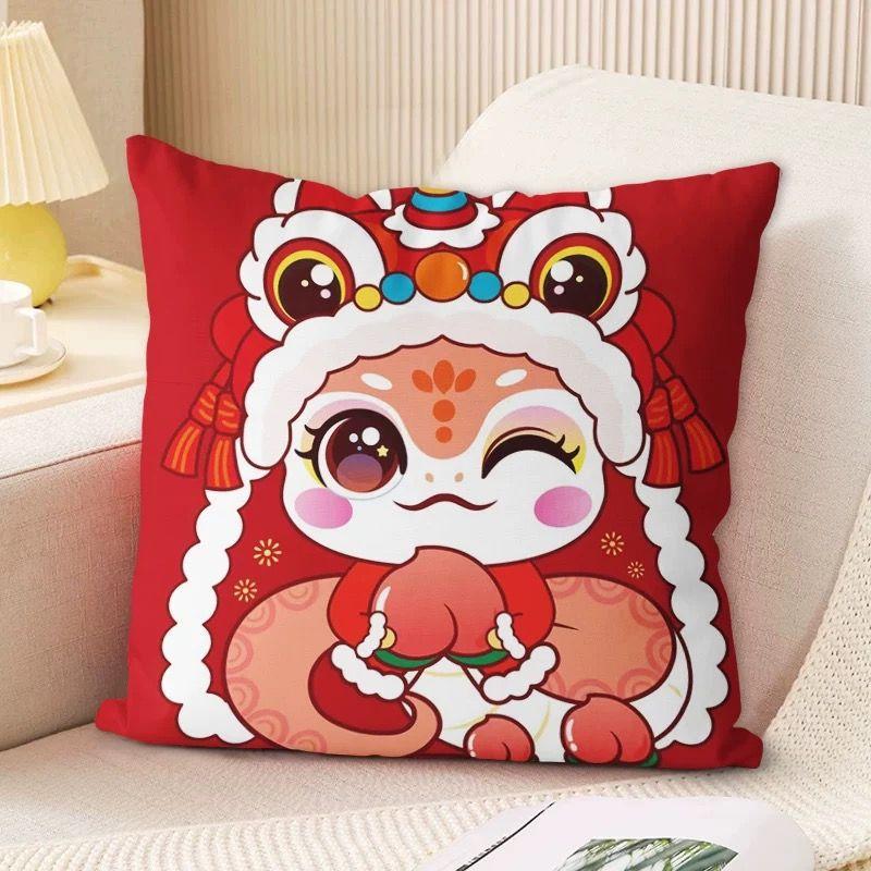 Новая подушка-змея двусторонняя красная супермягкая подушка зодиак диван гостиная праздничная декоративная подушка