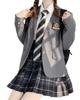 [JIURUN] Uniform Set – Regular Blazer, Lolita Pleated Skirt, Blouse, Crossdressing, Plus Size, Cute (Set E, XL)