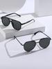 2PCS Men Shades Fashion Plastic Aviator Frame Women Sunglasses For Daily Life Eyewear Accessories.