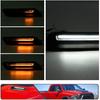 2Pcs White&Amber LED Hood Scoop Light for 2010-2018 Ram 1500 Sport Hood Air Flow Vent Grille Lamp with DRL Turn Signal Lights Functions Smoked Lens
