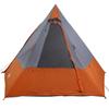 Camping Tent with Roof in Grey and Orange 482 x 360 x 227 cm Taffeta