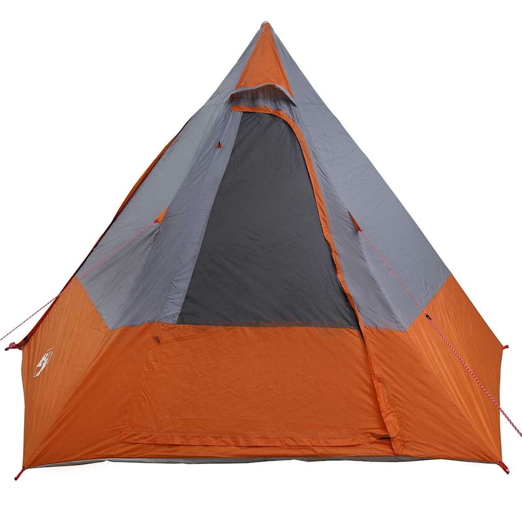 Camping Tent with Roof in Grey and Orange 482 x 360 x 227 cm Taffeta