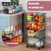Multi-layer Kitchen Storage Rack Floor Storage Rack Removable Storage Rack with Wheels Food Rack Vegetable and Fruit Rack