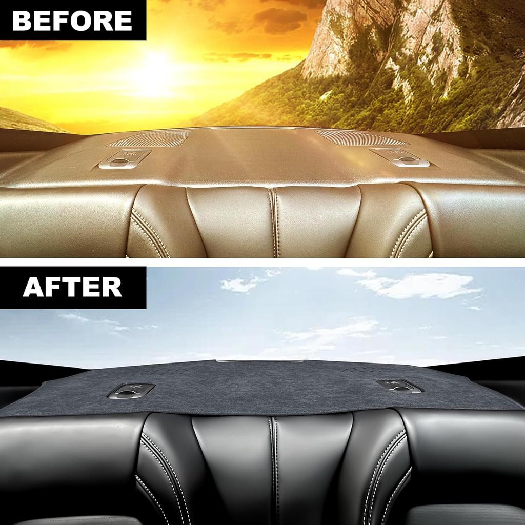 KUNGKIC for Ford Mustang 2024 2025 Rear Dash Cover Custom Interior Dashboard Pad Carpet Mat Flannel Sunshield Protector Pad Accessories Non-Slip