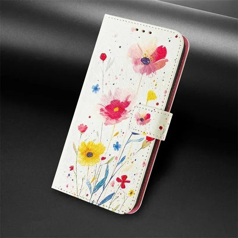 Чехол Pixel 9 для Google Pixel 9 Pro XL Флип Funda Google Pixel 8a 7a 6a 8 Pro 5a 4a 5G Кожаный Кошелек с Рисунком Чехол для Телефона