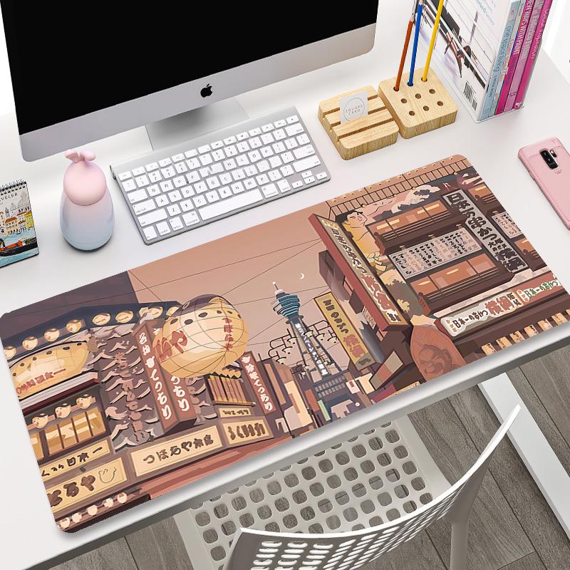 Kawaii Mousepad XXL Custom Home Computer Keyboard Desk Pad Green Plant Desk Mats Laptop Anti-slip Table Mat Cute Bunny Mouse pad